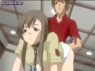 Anime perëndeshë gëzon një anale dildo