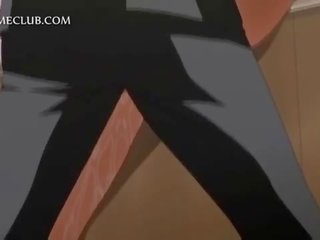 Shorthaired hentai daughter boobs teased by her gorgeous GF