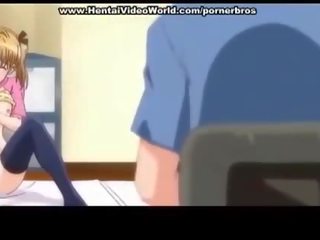Anime paauglys dukra laidai malonumas šūdas į lova