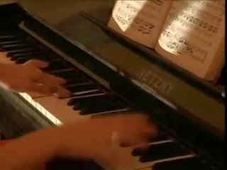 Vintáž teenager caneda na the klavír, zadarmo x menovitý klip 13